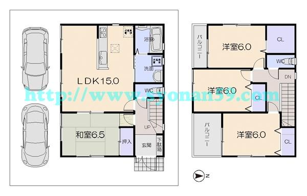 Floor plan. 34,800,000 yen, 4LDK, Land area 100 sq m , Building area 94.77 sq m floor plan