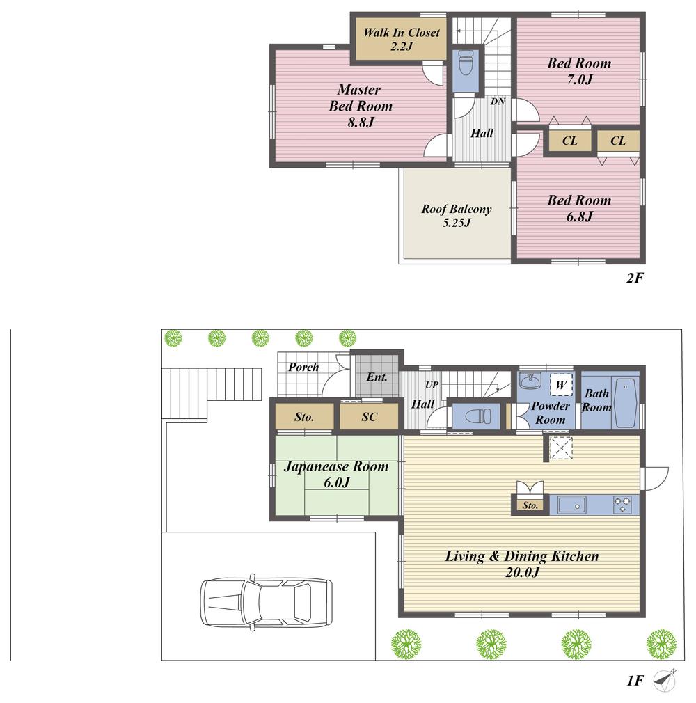 Building plan example (floor plan). Building plan example Building price 18.3 million yen (tax included), Building area 110.75 sq m