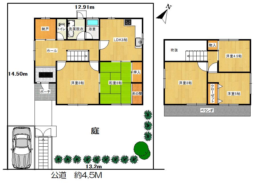 Floor plan. 26.2 million yen, 5LDK + S (storeroom), Land area 192.56 sq m , Building area 102.9 sq m
