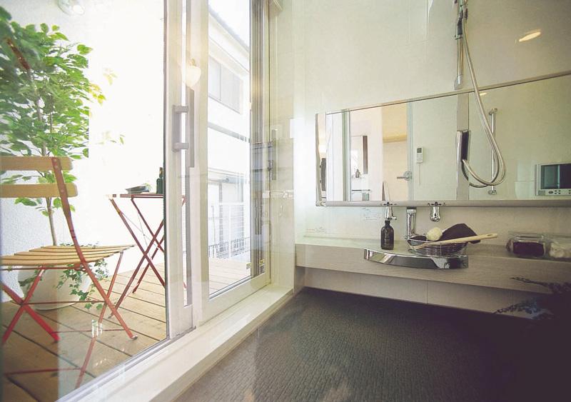 Bathroom. Wood deck that spread from the bathroom. (Our enforcement example)