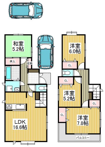 Floor plan. 28.8 million yen, 4LDK, Land area 158.07 sq m , Also I grew up carefree children in the building area 100.4 sq m bright our house