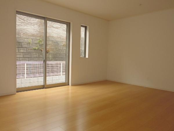 Living. The temporary hearthstone in the living room