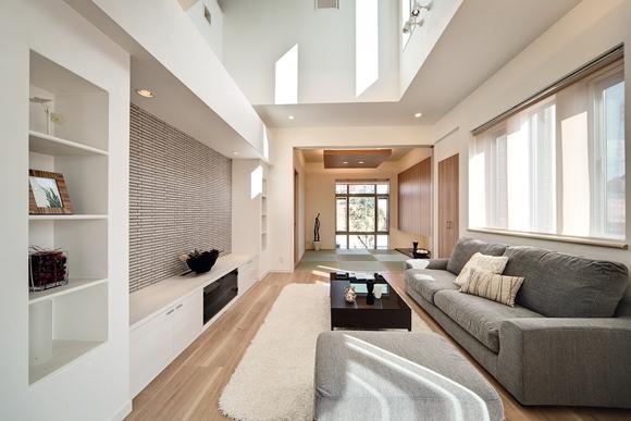 Same specifications photos (living). On the wall of the tiled, Provided the TV board and cabinet, Clean and modern atmosphere.