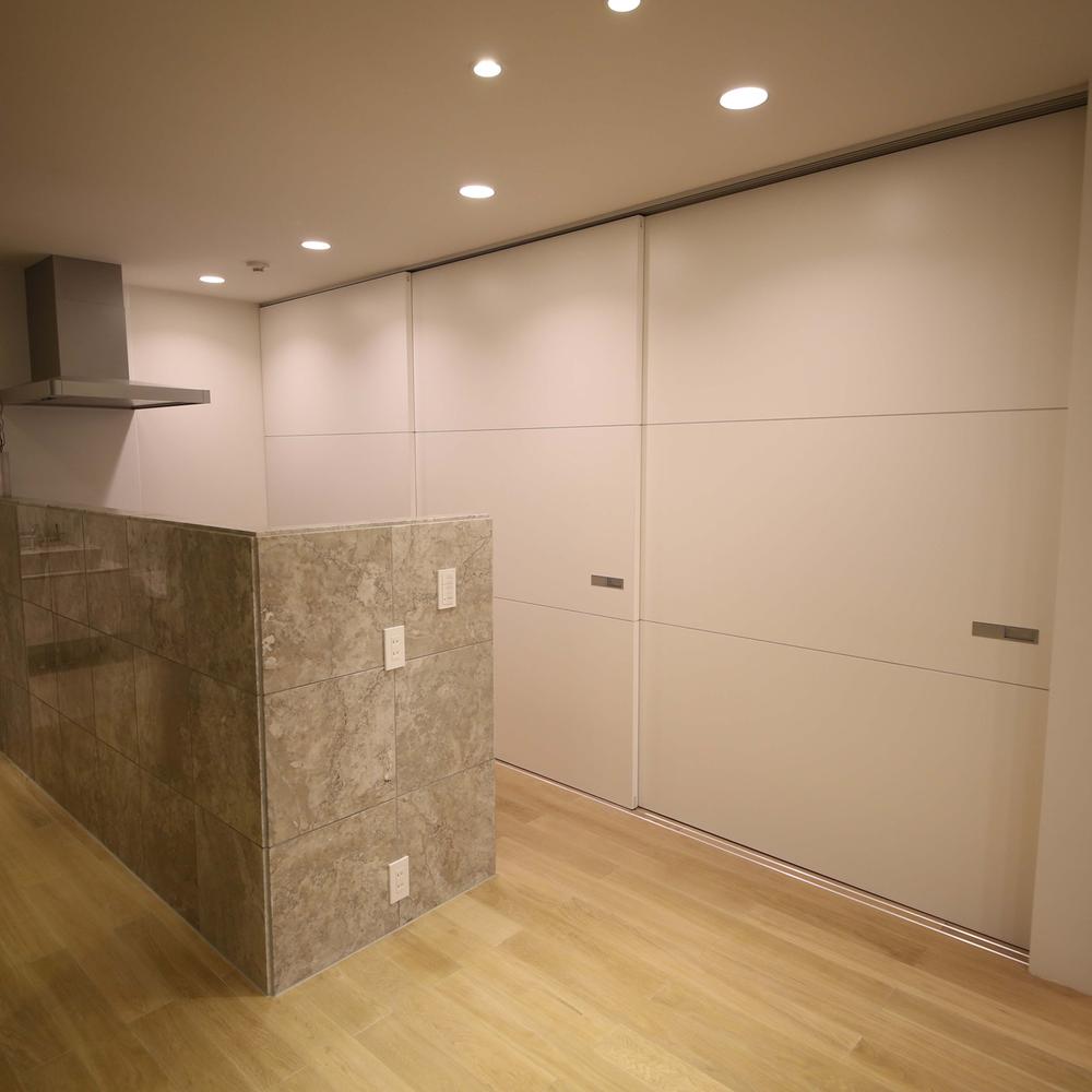 Building plan example (introspection photo). Messy tend to storage space in the clean and simple with a large sliding door ・ ・ ・