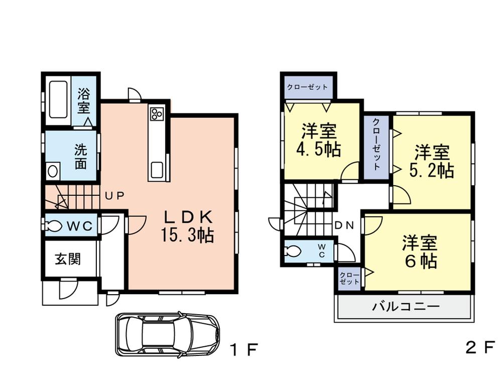 Floor plan. 29,800,000 yen, 3LDK, Land area 85.02 sq m , Building area 80.01 sq m