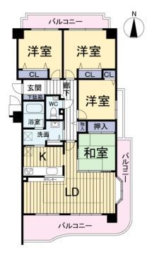 Floor plan. 4LDK, Price 27,800,000 yen, Occupied area 86.96 sq m , Balcony area 24.78 sq m