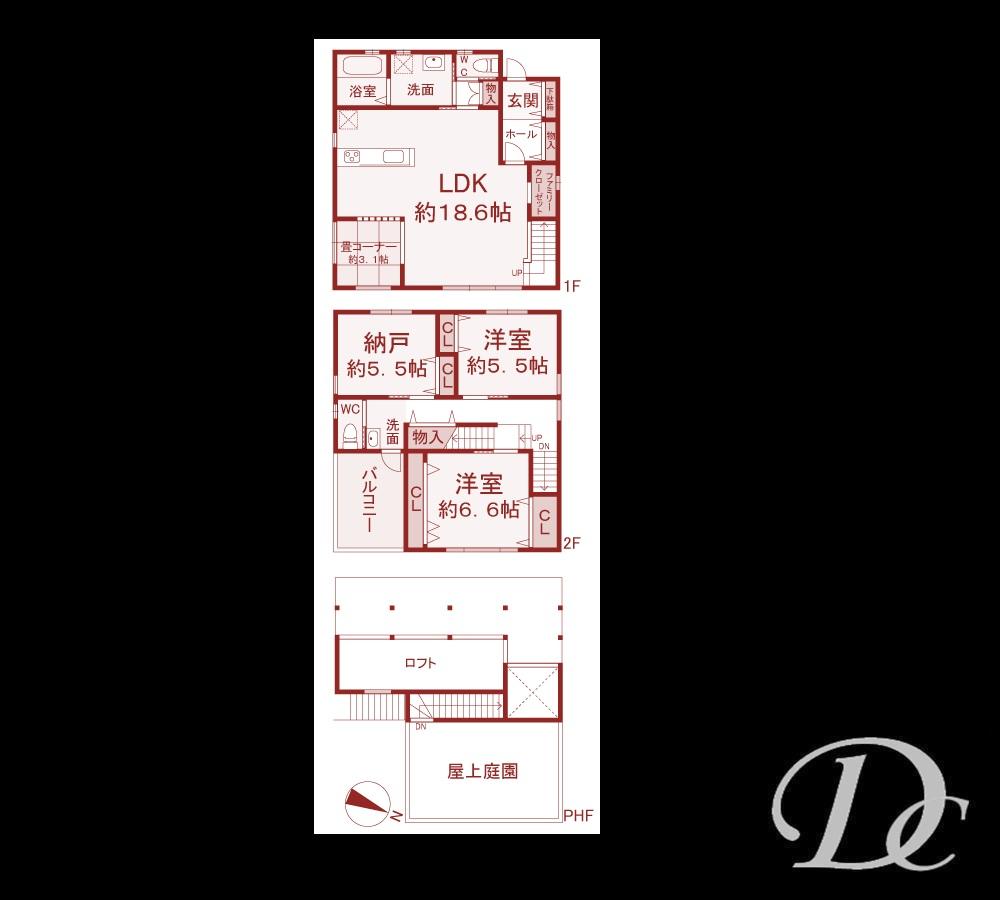 Floor plan. 49,800,000 yen, 4LDK + S (storeroom), Land area 100.18 sq m , Building area 106.25 sq m