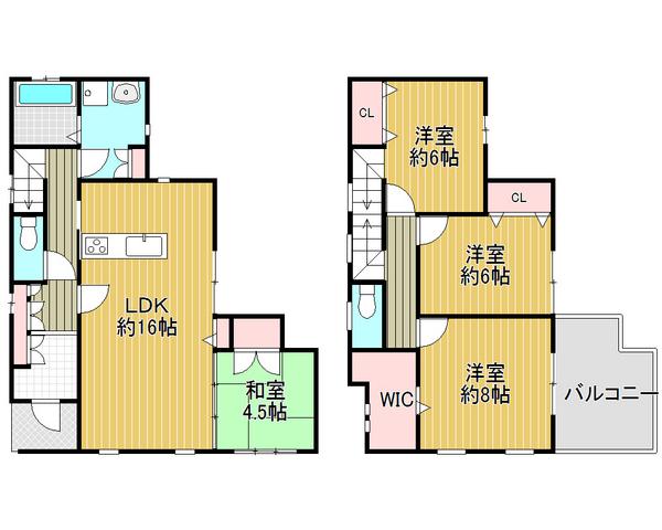 Floor plan. 31,800,000 yen, 4LDK, Land area 134.48 sq m , Spacious living space in the building area 104.62 sq m whole room with storage space