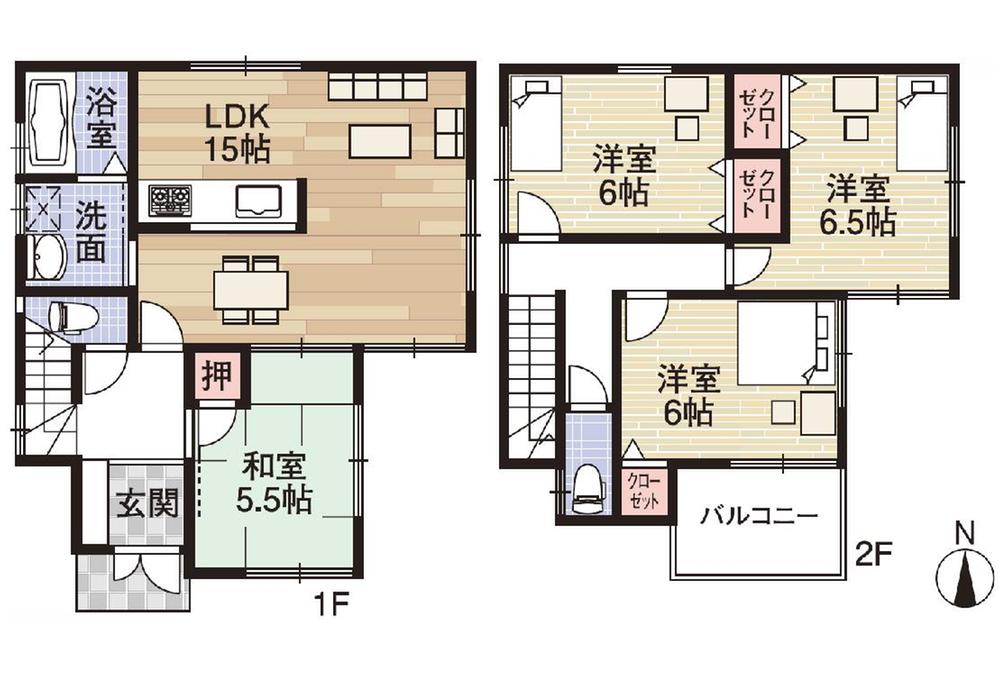 Floor plan. 33,800,000 yen, 4LDK, Land area 84.29 sq m , Building area 91.53 sq m   ■ No. 1 destination 33,800,000 yen