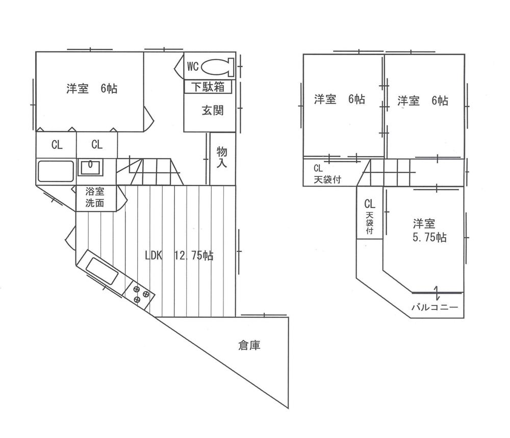 Floor plan. 27,800,000 yen, 4LDK, Land area 139.65 sq m , It is a building area of 84.25 sq m storage rich used detached. 2WAY possible!