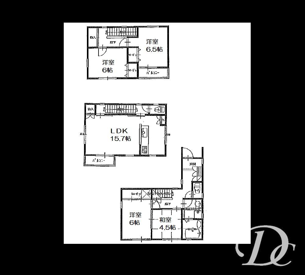 Floor plan. 37.5 million yen, 4LDK, Land area 98.5 sq m , Building area 99.63 sq m