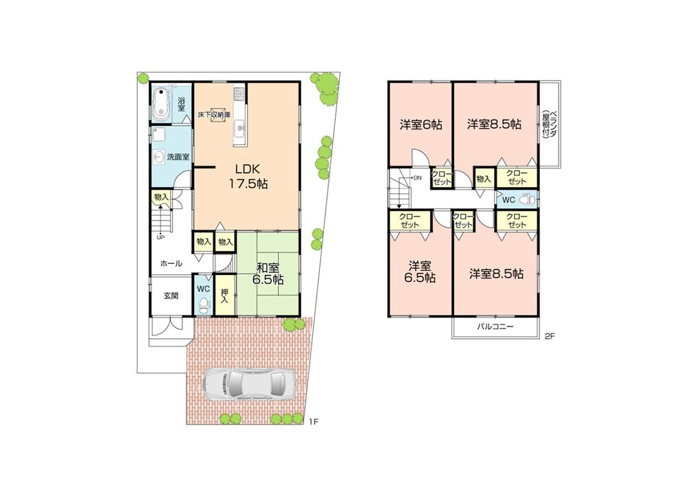 Floor plan. (No. 3 locations), Price 32,800,000 yen, 5LDK, Land area 113.01 sq m , Building area 124.74 sq m