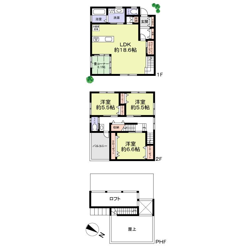 Floor plan. 49,800,000 yen, 4LDK + S (storeroom), Land area 100.18 sq m , Building area 106.25 sq m