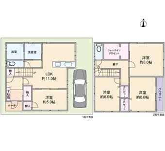 Floor plan. 32,800,000 yen, 4LDK, Land area 80.82 sq m , Building area 96.88 sq m