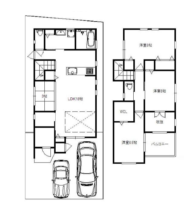 Floor plan. 46,800,000 yen, 3LDK, Land area 107.5 sq m , Building area 100.04 sq m A Gochi only Is the current state vacant lot.