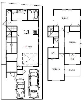 Floor plan. (A No. land), Price 46,800,000 yen, 3LDK, Land area 107.5 sq m , Building area 100.04 sq m