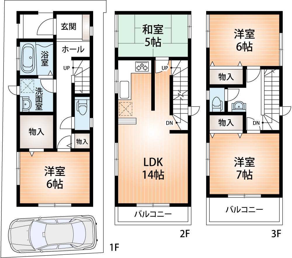Floor plan. 26,800,000 yen, 4LDK, Land area 66.42 sq m , Building area 100.19 sq m