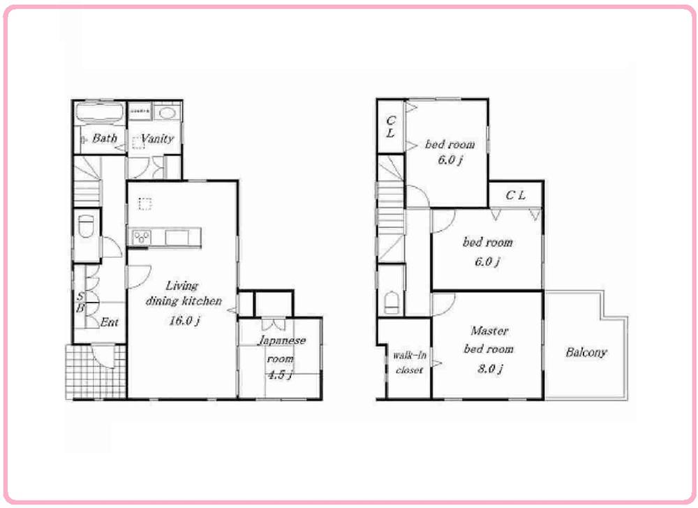 Floor plan. 31,800,000 yen, 4LDK, Land area 134.48 sq m , Building area 104.48 sq m newly built single-family Complete ending..
