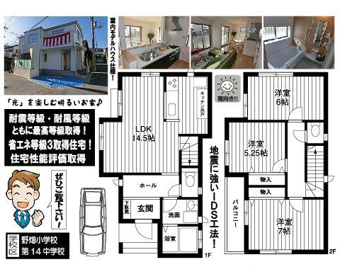 Floor plan. 25,800,000 yen, 3LDK, Land area 80.43 sq m , Building area 80.73 sq m