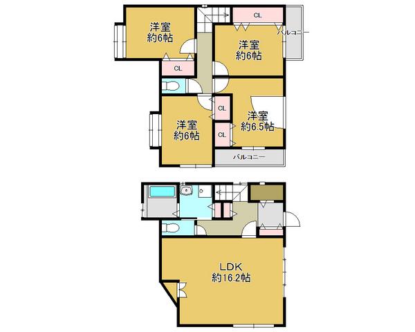 Floor plan. 29,800,000 yen, 4LDK, Land area 170.19 sq m , Building area 98.21 sq m all room 6 tatami mats or more, Spacious living space with storage space