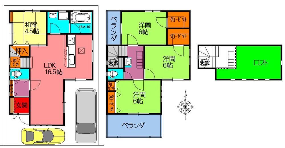 Floor plan. 33,800,000 yen, 4LDK, Land area 87.09 sq m , Building area 93.42 sq m