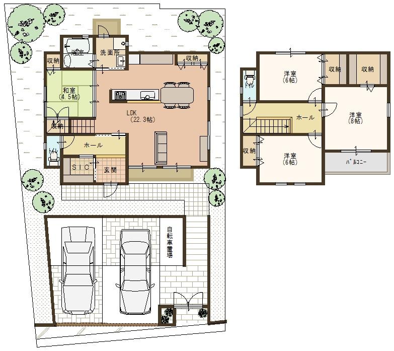 Floor plan. (C No. land plan view), Price 16 million yen, 4LDK, Land area 225.44 sq m , Building area 113.4 sq m