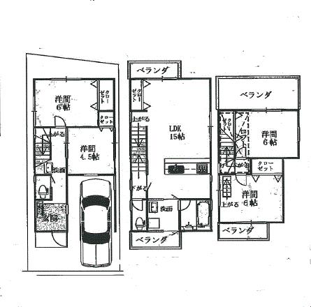Floor plan. 30,800,000 yen, 4LDK, Land area 66.38 sq m , Spacious floor plan of the building area 104.25 sq m living 15 Pledge ☆
