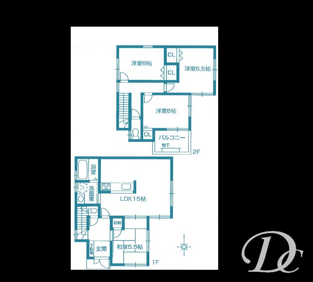 Floor plan. 33,800,000 yen, 4LDK, Land area 80.77 sq m , Building area 91.53 sq m