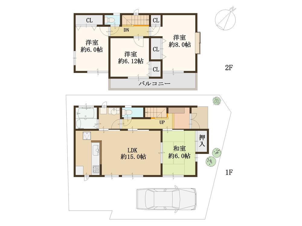 Floor plan. 42,800,000 yen, 4LDK, Land area 109.63 sq m , Building area 98.32 sq m