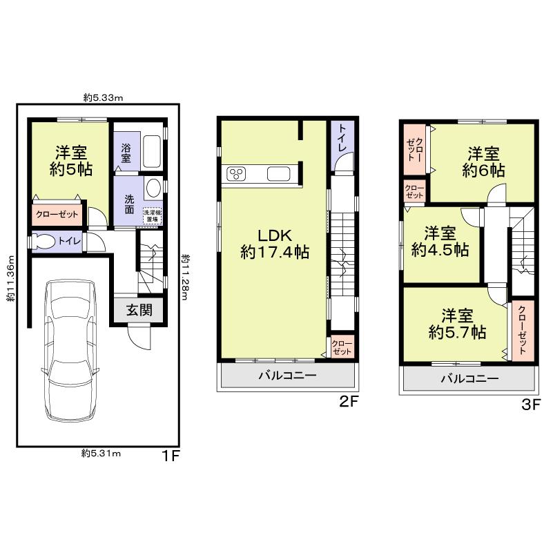 Building plan example (floor plan). Building plan example (No. 1 place) Building Price    16.8 million yen, Building area  93.96 sq m