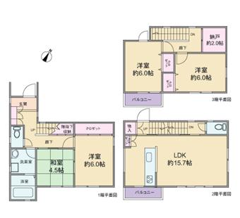 Floor plan. (C No. land), Price 37.5 million yen, 4LDK, Land area 93.5 sq m , Building area 100.44 sq m