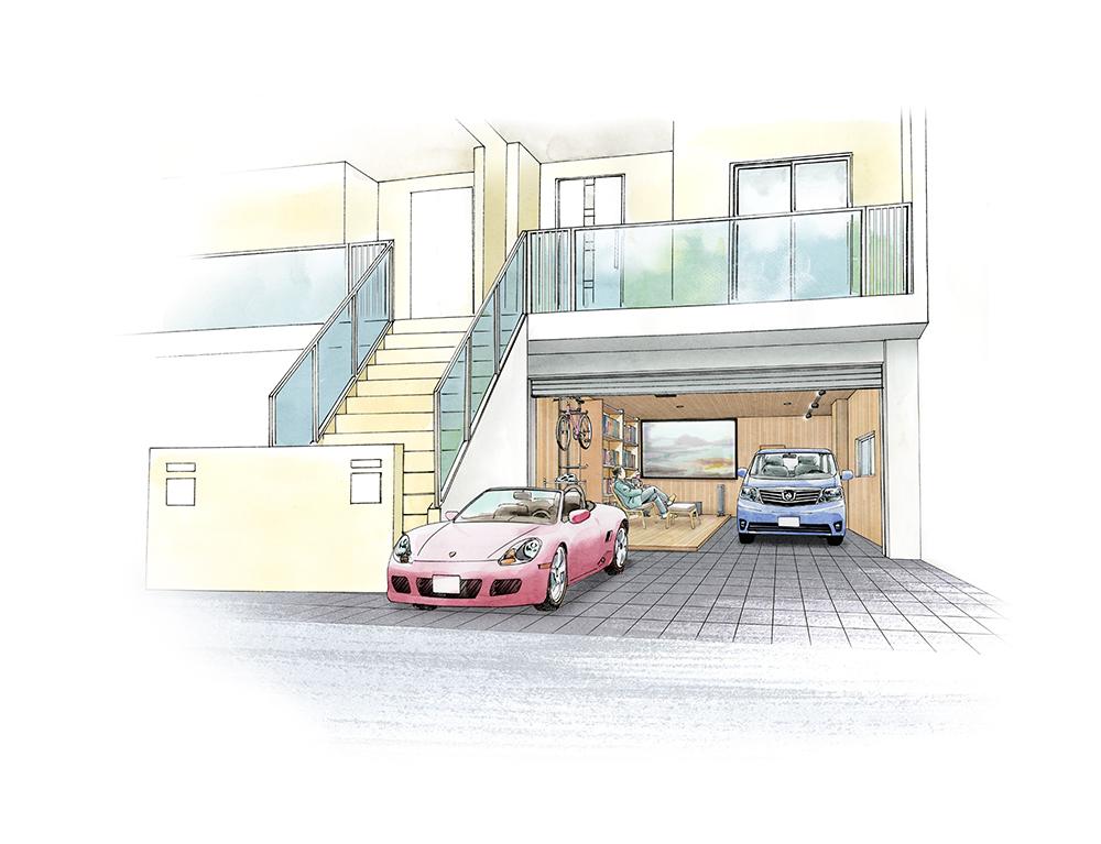 <For example, common use of this box garage> to retreat theater space and a parking garage. <Example of this box garage common use>