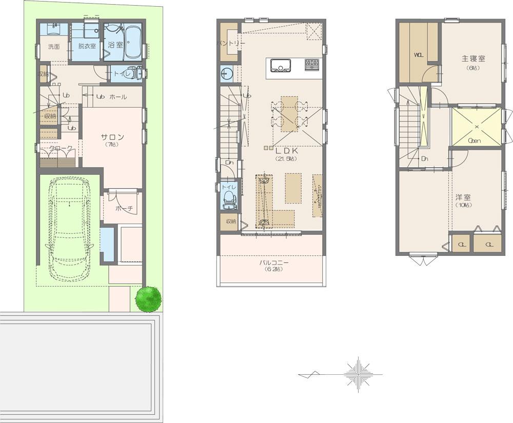 Floor plan. Price TBD , 3LDK, Land area 77.3 sq m , Building area 123.94 sq m