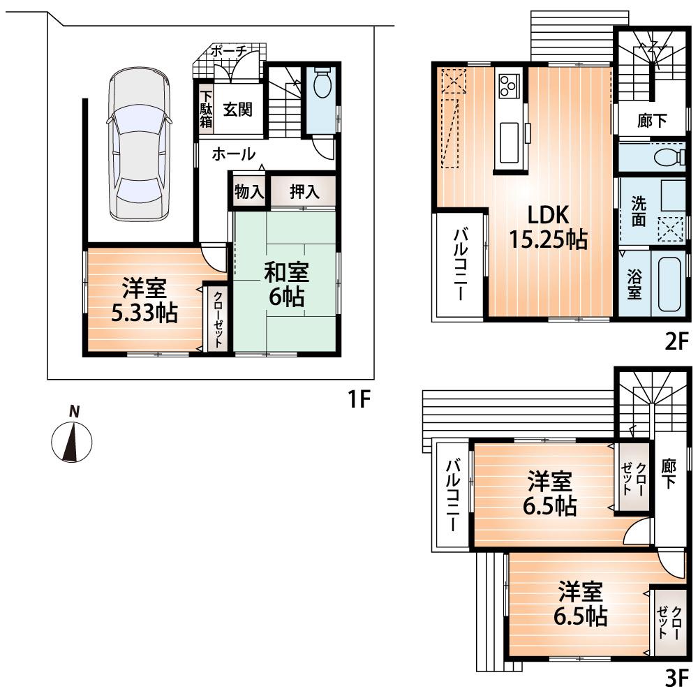 Floor plan. 29,800,000 yen, 4LDK, Land area 87.16 sq m , Building area 103.68 sq m