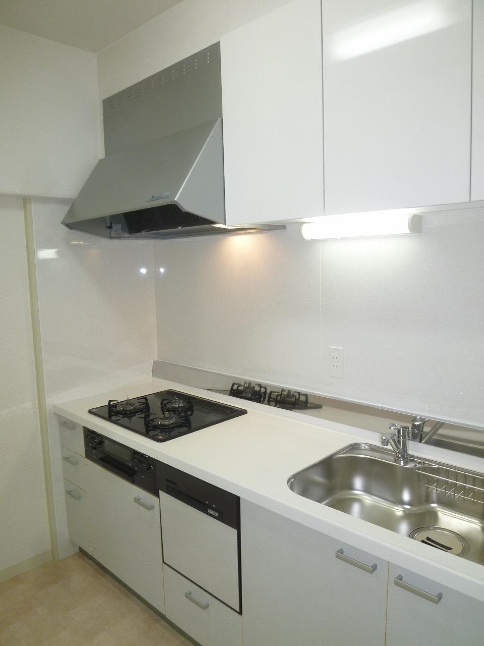 Kitchen. ・ It comes with a dishwasher ・ We had made stove trivet ・ Range hood had made ・ You have the floor CF re-covering