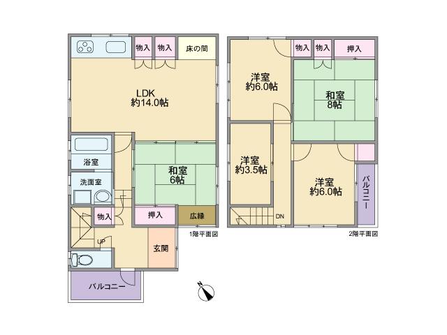 Floor plan. 25,800,000 yen, 4LDK + S (storeroom), Land area 99.18 sq m , Building area 122.64 sq m
