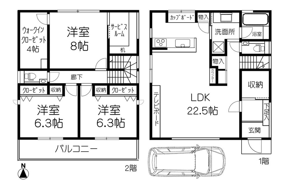 Floor plan. 43 million yen, 3LDK + S (storeroom), Land area 100.09 sq m , Building area 112.32 sq m