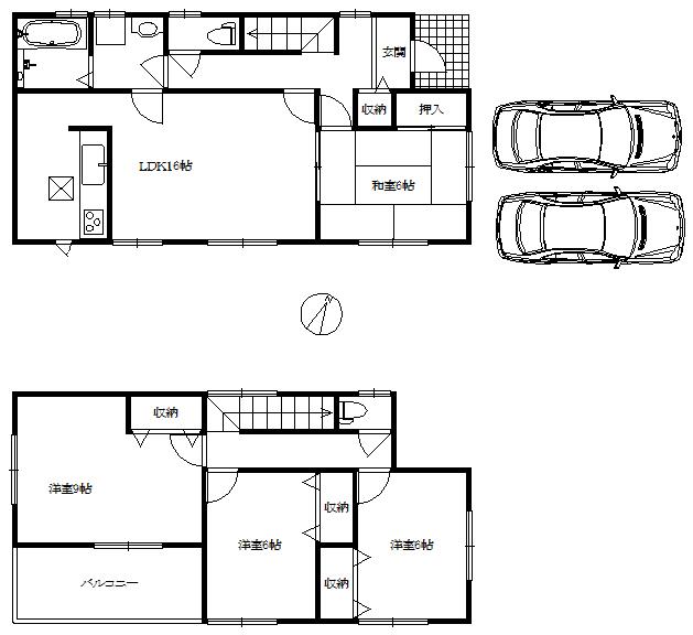 Floor plan. (3 Building), Price 51,800,000 yen, 4LDK, Land area 130.01 sq m , Building area 105.15 sq m
