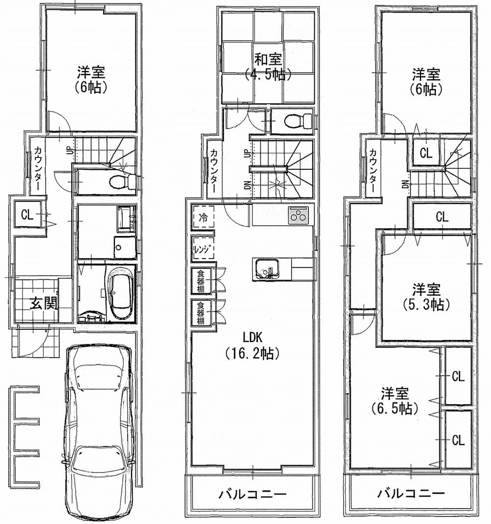 Floor plan. 26,800,000 yen, 5LDK, Land area 77.08 sq m , Building area 114.21 sq m 5LDK + garden