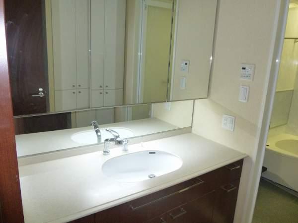 Wash basin, toilet. Wash