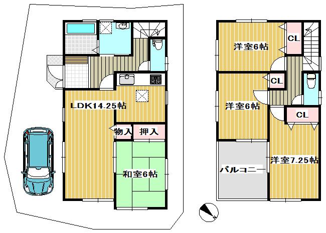Floor plan. (No. 3 locations), Price 33,900,000 yen, 4LDK, Land area 94.62 sq m , Building area 94.76 sq m