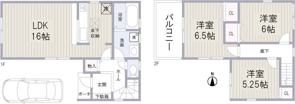 Floor plan. 27,800,000 yen, 3LDK, Land area 82.08 sq m , Building area 78.16 sq m