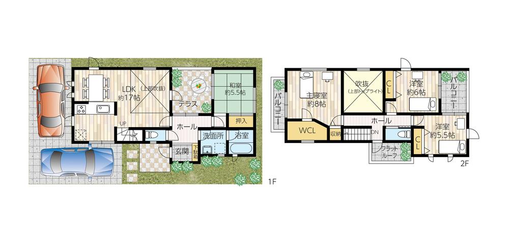 Building plan example (Perth ・ Introspection). Building plan example (No. 3 locations) Building price 14.8 million yen, Building area 98 sq m