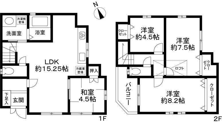 Floor plan. 36 million yen, 4LDK, Land area 99.04 sq m , Building area 93.14 sq m