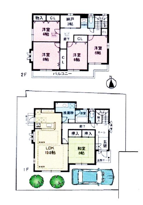Floor plan. 44,800,000 yen, 5LDK + S (storeroom), Land area 138.02 sq m , Building area 145.44 sq m