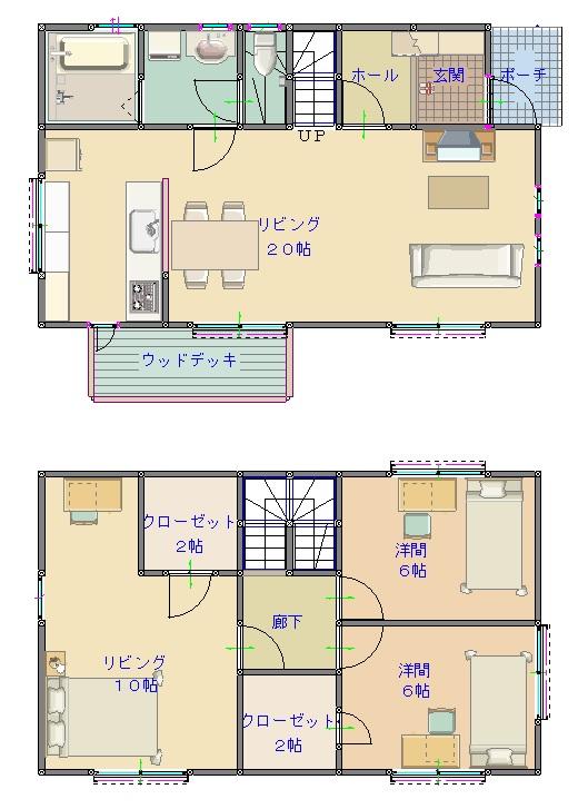Floor plan. 33,800,000 yen, 4LDK, Land area 129.24 sq m , Concept House to grow along with the building area 97.71 sq m family [COBACO]