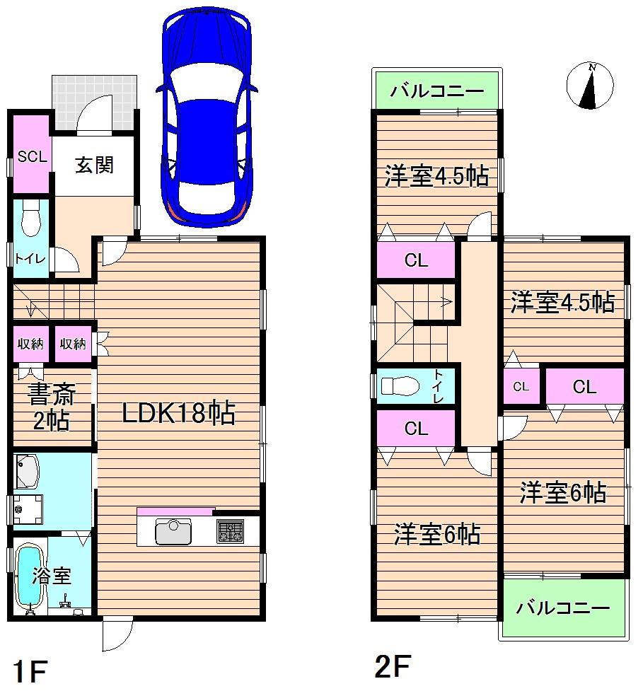 Floor plan. Price 39,800,000 yen, 4LDK, Land area 100 sq m , Building area 98.82 sq m