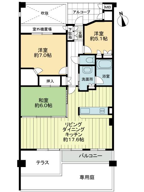 Floor plan. 3LDK, Price 29,800,000 yen, Occupied area 85.66 sq m , Balcony area 9.2 sq m