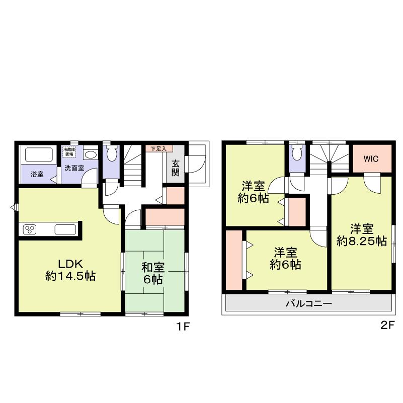 Floor plan. 34,300,000 yen, 4LDK + S (storeroom), Land area 93.25 sq m , Building area 99.36 sq m