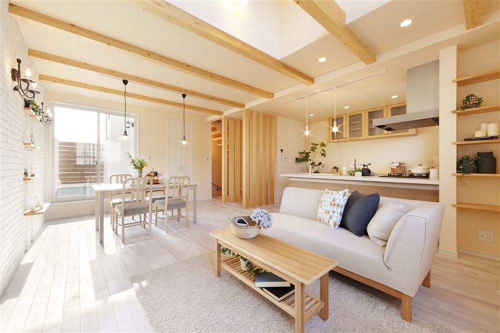 Building plan example (introspection photo).  [Our construction cases] The upper part of the living room has become a part blow, Open feeling. Flooring has also been a plus cleanliness in space because the white is in base.